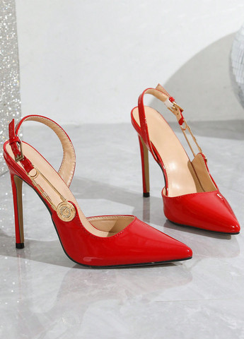 SHEIN Туфли слингбеки красный з искусственная кожа, китай — лето (362193254)