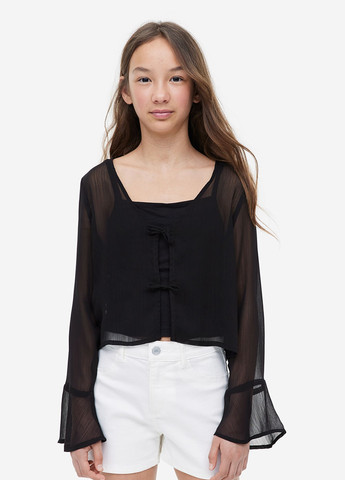 Черный демисезонный комплект (блуза, майка) H&M