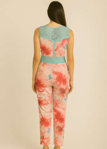 Комбинезон Sassofono комбинезон-брюки цветочный комбинированный кэжуал полиэстер