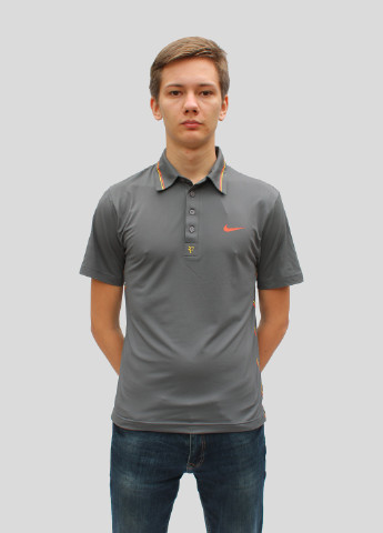 Серая футболка-поло мужское для мужчин Nike