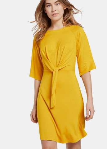 Желтое кэжуал платье Tom Tailor однотонное