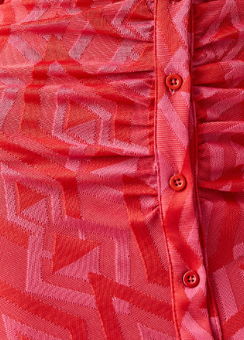 Малиновое кэжуал платье рубашка KOTON с геометрическим узором