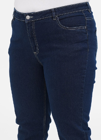 Бриджі Minus однотонний синій джинсовий бавовна
