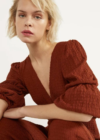 Комбінезон Bershka однотонний коричневий кежуал