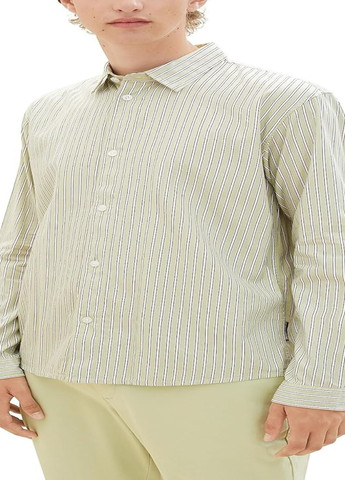 Оливковая кэжуал рубашка в полоску Tom Tailor
