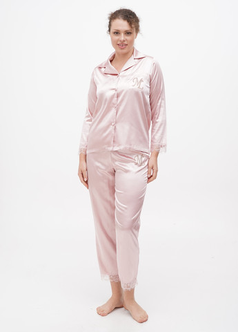 Светло-розовая всесезон пижама (рубашка, брюки) рубашка + брюки miss lolita