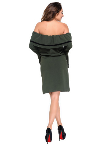Оливковое (хаки) кэжуал платье а-силуэт Magnet однотонное