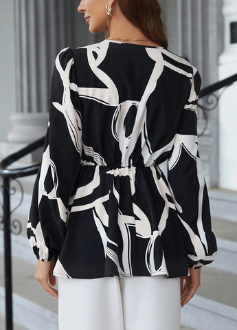 Чёрно-белую блуза SHEIN