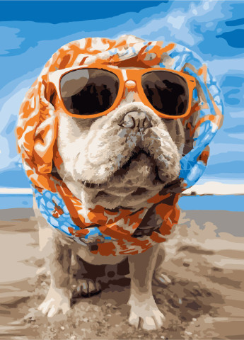 Картина по номерам Пёс на пляже 40*50см ArtStory (252265681)