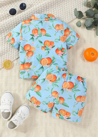 Комбінований літній костюм (сорочка, шорти) з шортами, з сорочкою SHEIN