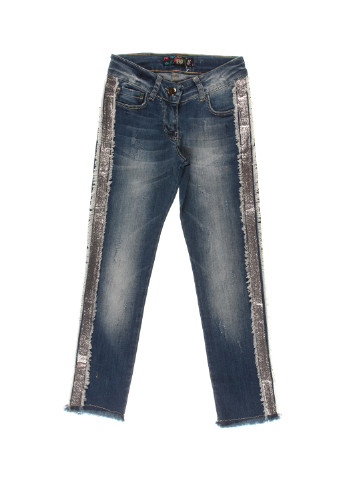 Синие демисезонные со средней талией джинсы A-yugi