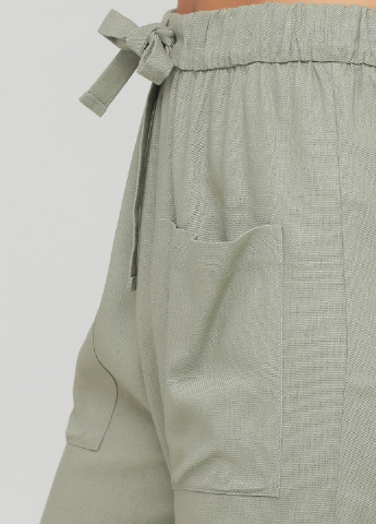 Оливковые кэжуал летние укороченные брюки Arefeva