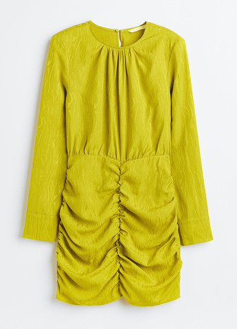 Жовтий кежуал, коктейльна сукня футляр H&M однотонна