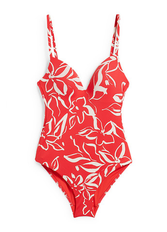 Красный летний купальник слитный C&A