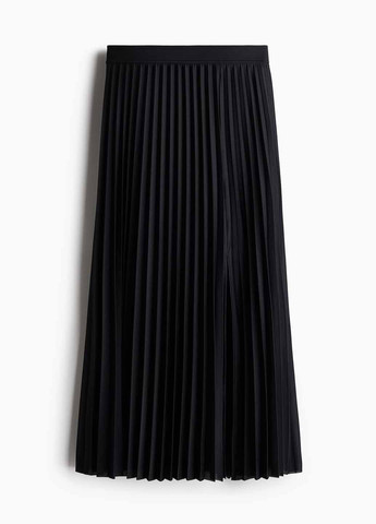 Темно-синяя кэжуал однотонная юбка H&M а-силуэта (трапеция), плиссе