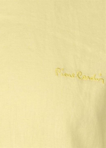 Лимонная кэжуал рубашка однотонная Pierre Cardin с длинным рукавом