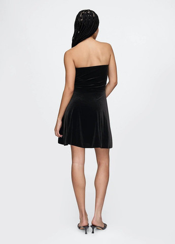 Чорна коктейльна сукня з спідницею-сонце, з відкритими плечима Gap однотонна