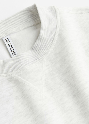 Свитшот H&M - Свободный крой меланж светло-серый кэжуал хлопок, трикотаж - (289159882)