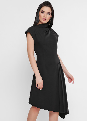 Черное кэжуал платье Fashion Up однотонное