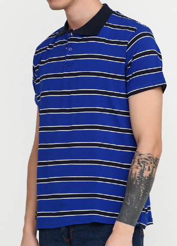 Синяя футболка-поло для мужчин Clartex в полоску