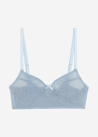 Голубой топ бюстгальтер H&M без косточек полиамид