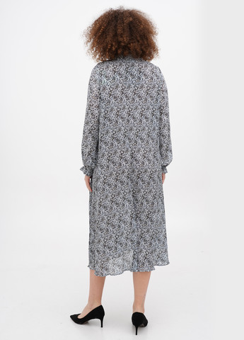 Серо-голубое кэжуал платье Moves леопардовый