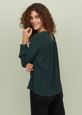 Темно-зелена блуза H&M