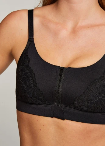 Чёрный топ бюстгальтер Hunkemoller без косточек полиамид