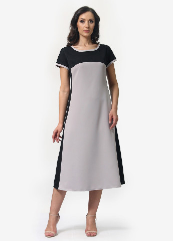 Светло-серое кэжуал платье а-силуэт Alika Kruss однотонное