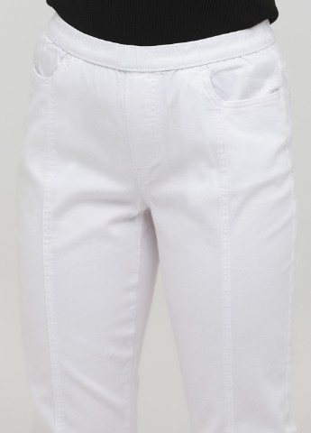 Белые кэжуал демисезонные укороченные, зауженные брюки Long Island