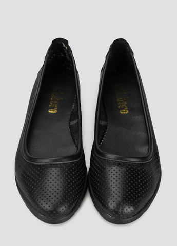 Женские балетки Libero | чёрные однотонные перфорация натуральная кожа (331812842)