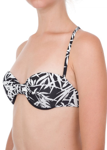 Чорно-білий літній купальник (ліф, труси) ARMANI EA7