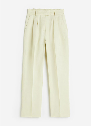 Светло-зеленые кэжуал летние прямые брюки H&M