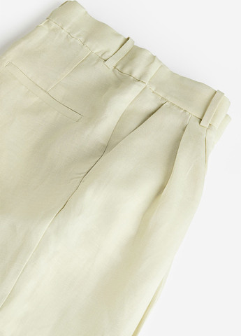 Светло-зеленые кэжуал летние прямые брюки H&M
