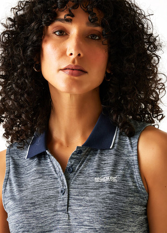 Серо-синяя женская футболка-поло Regatta меланжевая