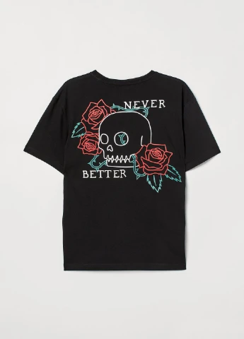 Чорна футболка H&M