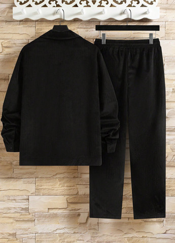 Темно-зеленый демисезонный комплект (куртка, брюки) SHEIN