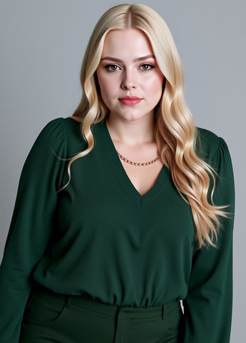 Темно-зелёная блуза Sinsay