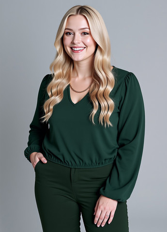 Темно-зелёная блуза Sinsay