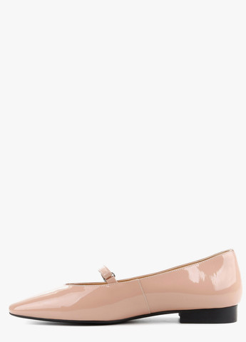 Жіночі балетки Le'BERDES | бежеві однотонні лаковані натуральна шкіра (293152913)