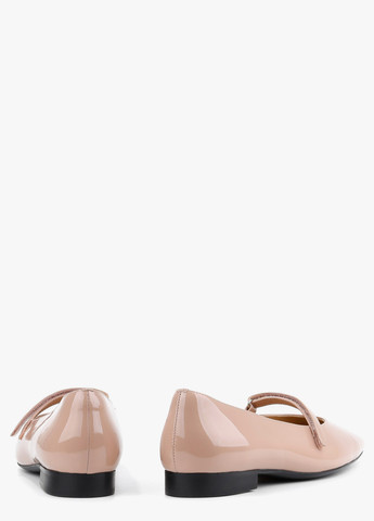 Жіночі балетки Le'BERDES | бежеві однотонні лаковані натуральна шкіра (293152913)