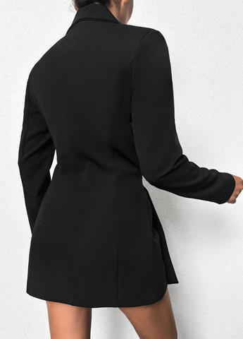 Черное деловое платье платье-жакет SHEIN однотонное