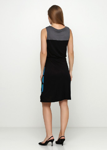 Черное кэжуал платье а-силуэт Desigual с абстрактным узором