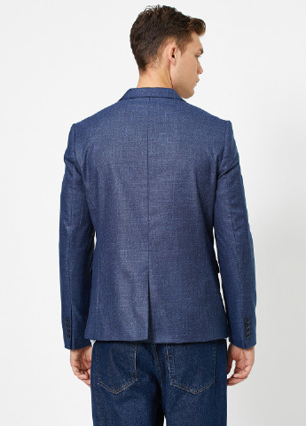 Пиджак KOTON однобортный меланж тёмно-синий деловой полиэстер