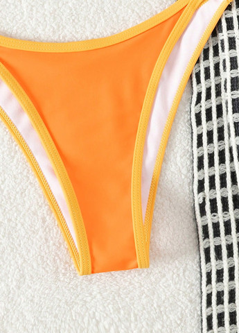 Оранжевые купальные трусики однотонные SHEIN