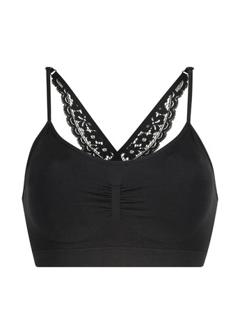Чёрный топ бюстгальтер Hunkemoller без косточек полиамид
