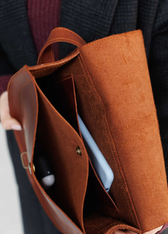 Жіноча напівкругла сумка через плече ручної роботи з вінтажної натуральної шкіри коньячного кольору Boorbon (253342367)