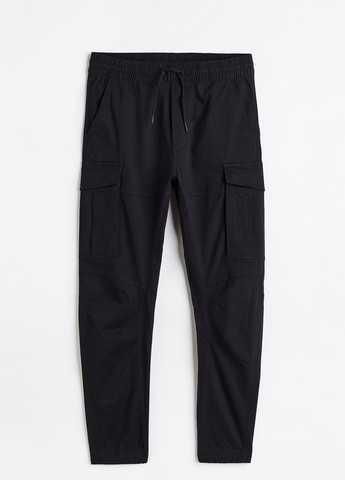 Черные спортивные демисезонные карго брюки H&M