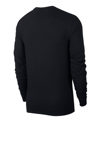 Черный демисезонный спортивный лонгслив Nike однотонный