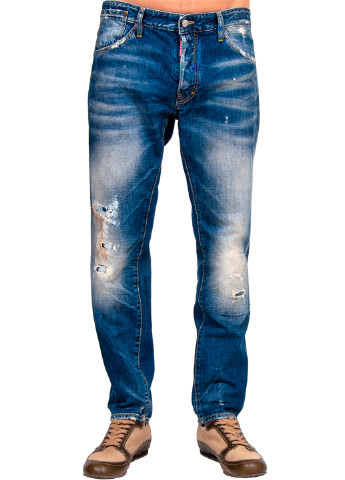 Синие демисезонные джинсы Dsquared